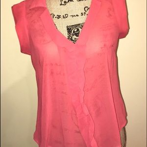 Coral sheer top medium